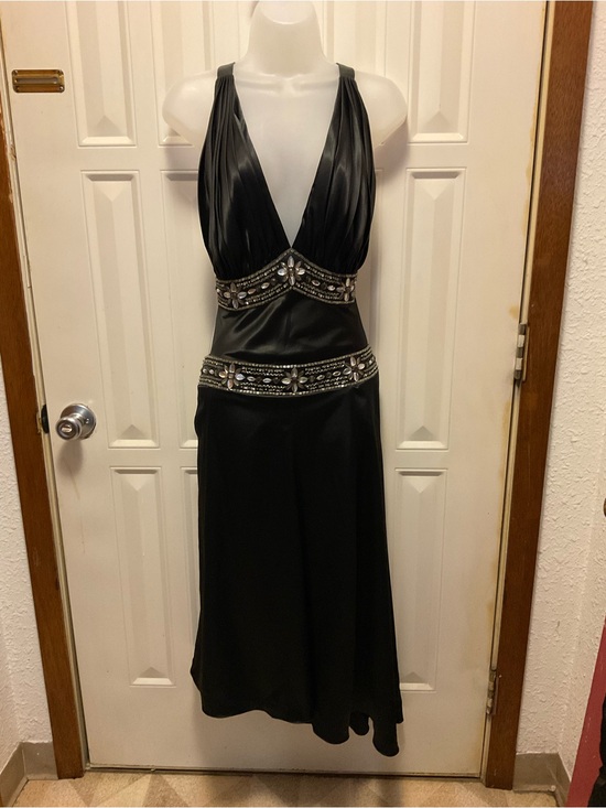 Lenovia Dresses & Skirts - Lenovia gown formal dress black satin cut outs